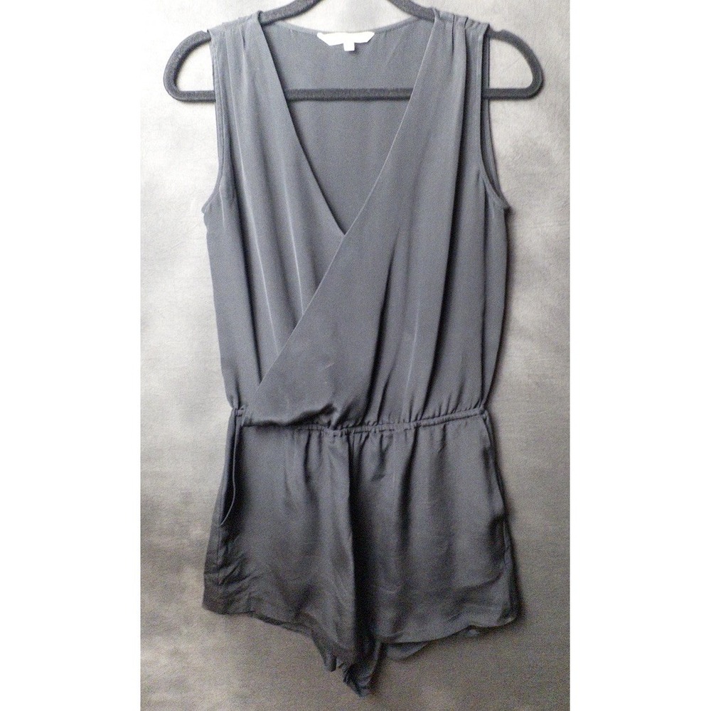 Rebecca‎ Minkoff Black Silk Romper Jumpsuit Shorts Women's Size 2 Elegant